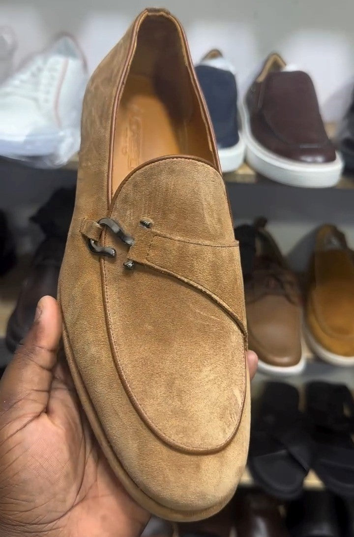 Khaki Buckle Monk Shoes
