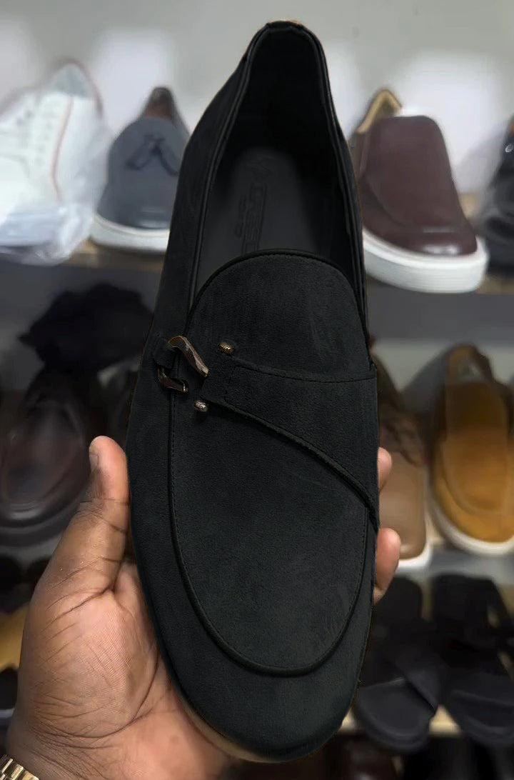 Khaki Buckle Monk Shoes