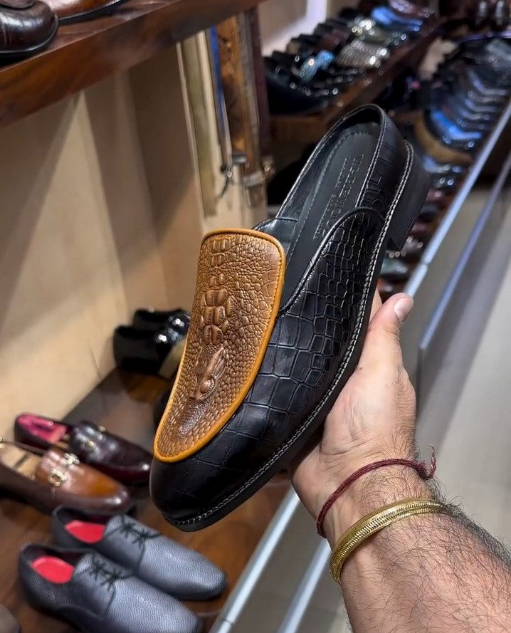 Crocodile Scale Men's Handmade Loafers