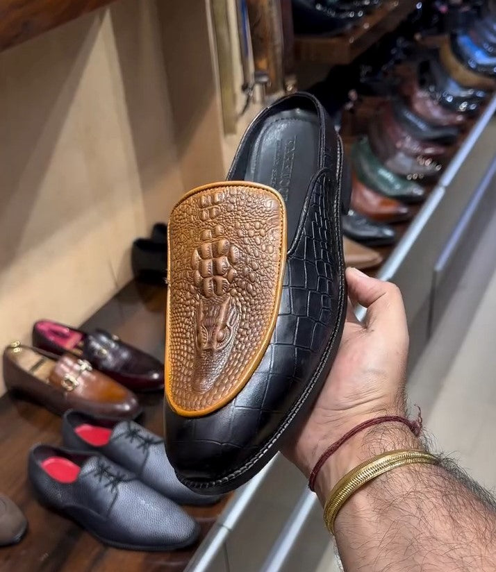 Crocodile Scale Men's Handmade Loafers