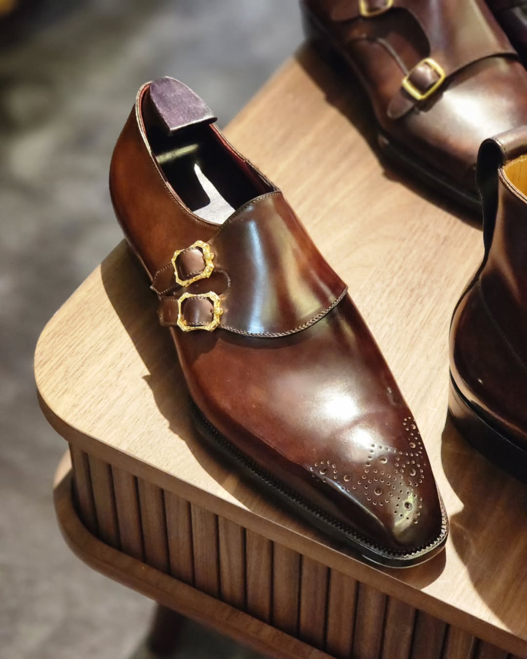 Nice Buckled Brown Leather Shoes