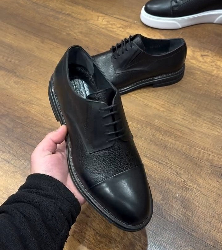 Genuine Leather Casual Eva Sole Black Men's Shoes