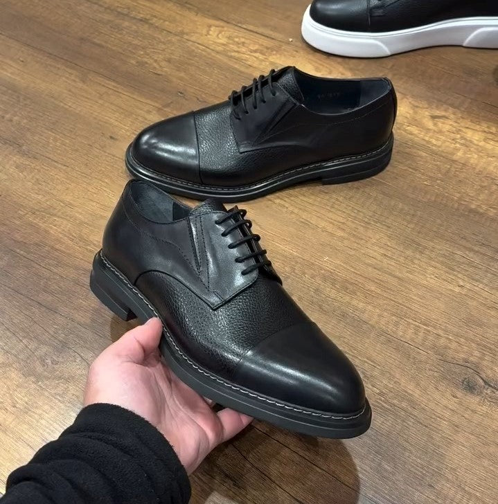 Genuine Leather Casual Eva Sole Black Men's Shoes