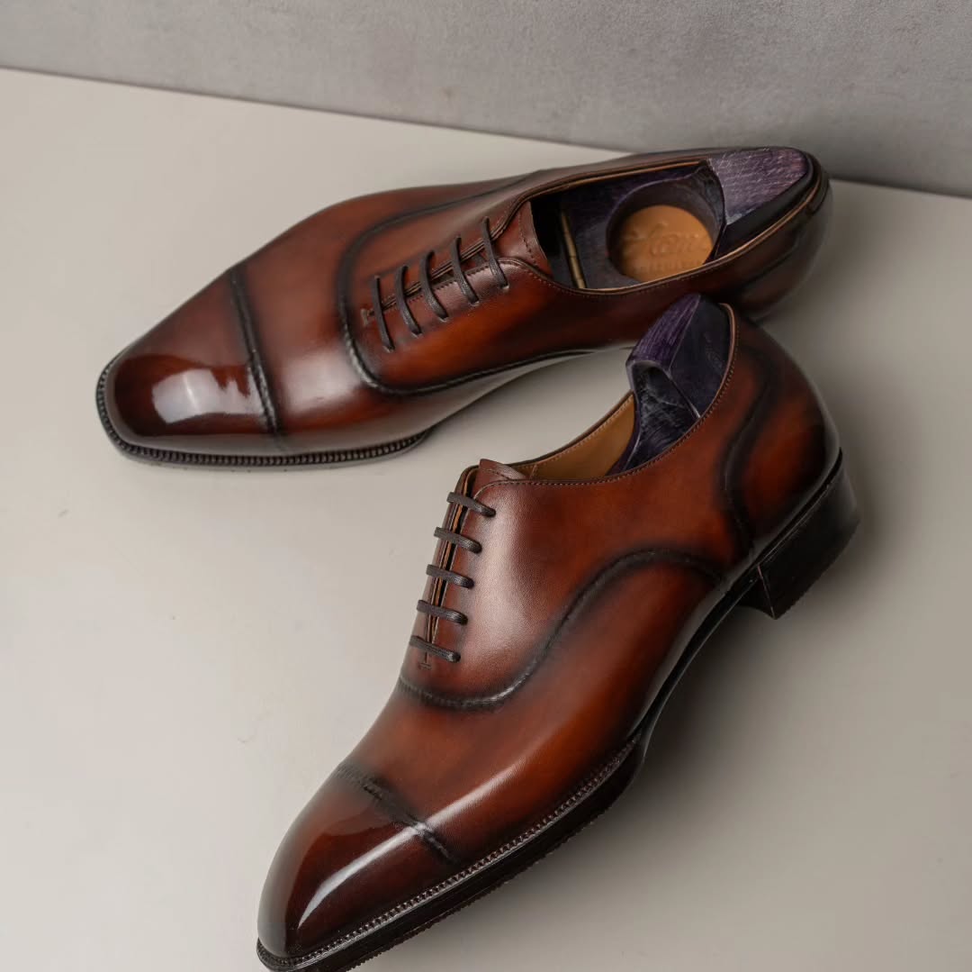 Hand Polished Men's Genuine Leather Oxford Shoes