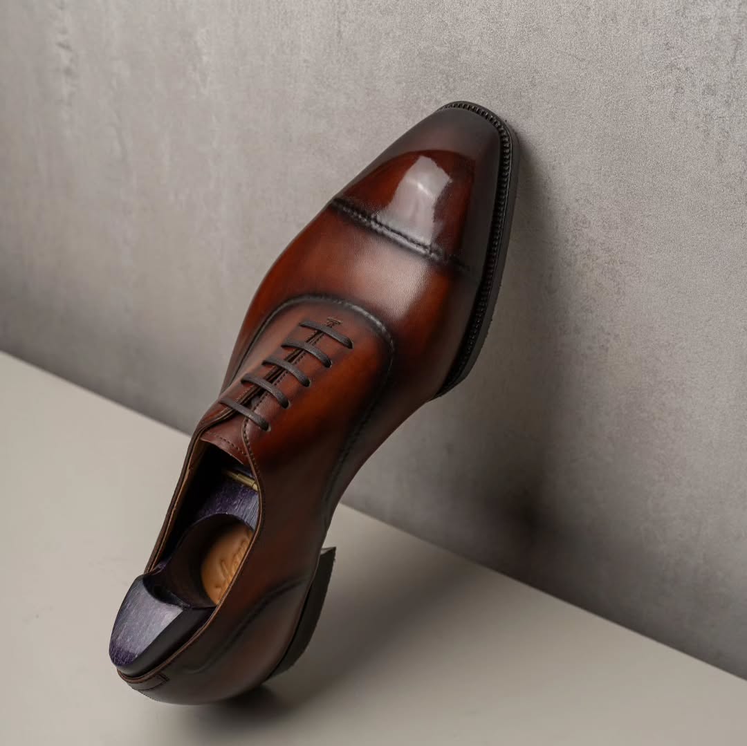 Hand Polished Men's Genuine Leather Oxford Shoes