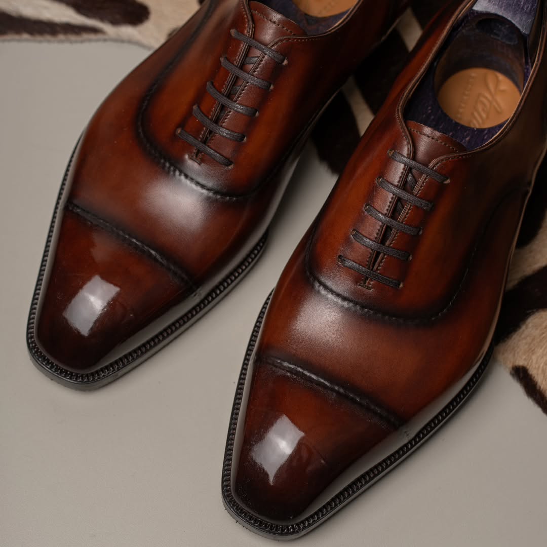 Hand Polished Men's Genuine Leather Oxford Shoes
