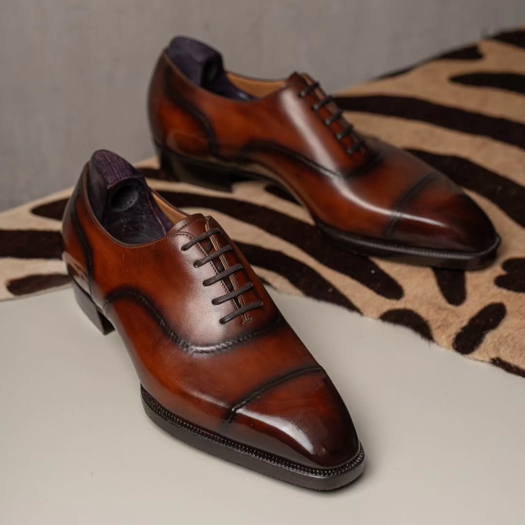 Hand Polished Men's Genuine Leather Oxford Shoes