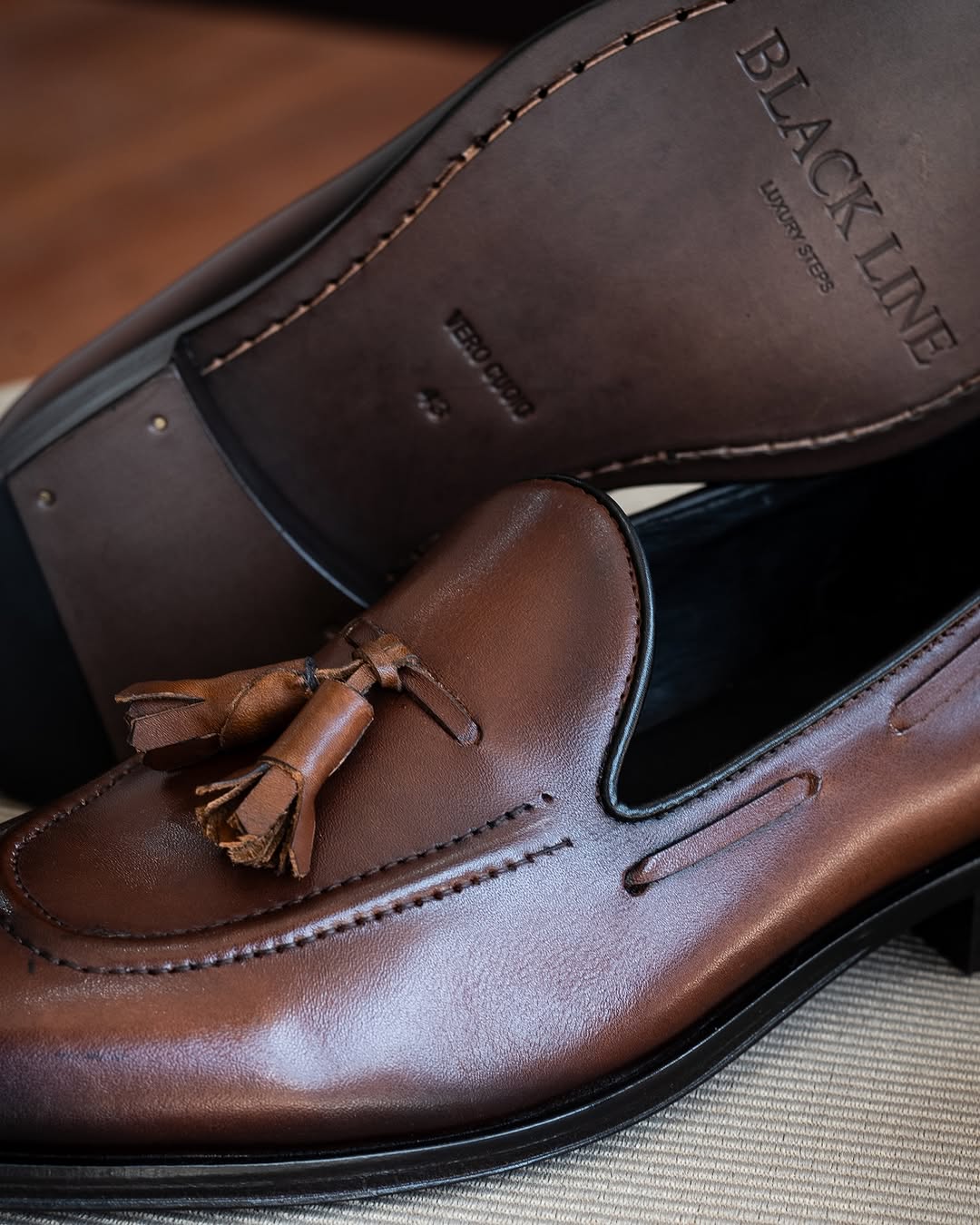 Brown Leather Tassel Loafers
