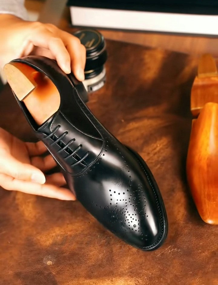 Men's Black Brogue Oxford Shoes