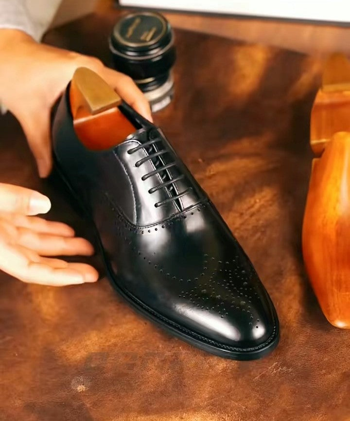 Men's Black Brogue Oxford Shoes