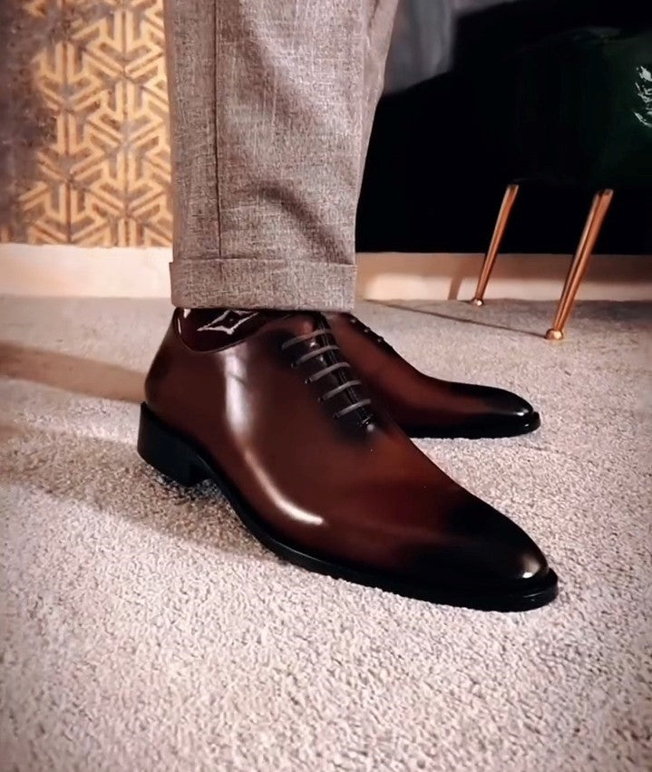 Genuine Leather Dark Brown Oxford Shoes