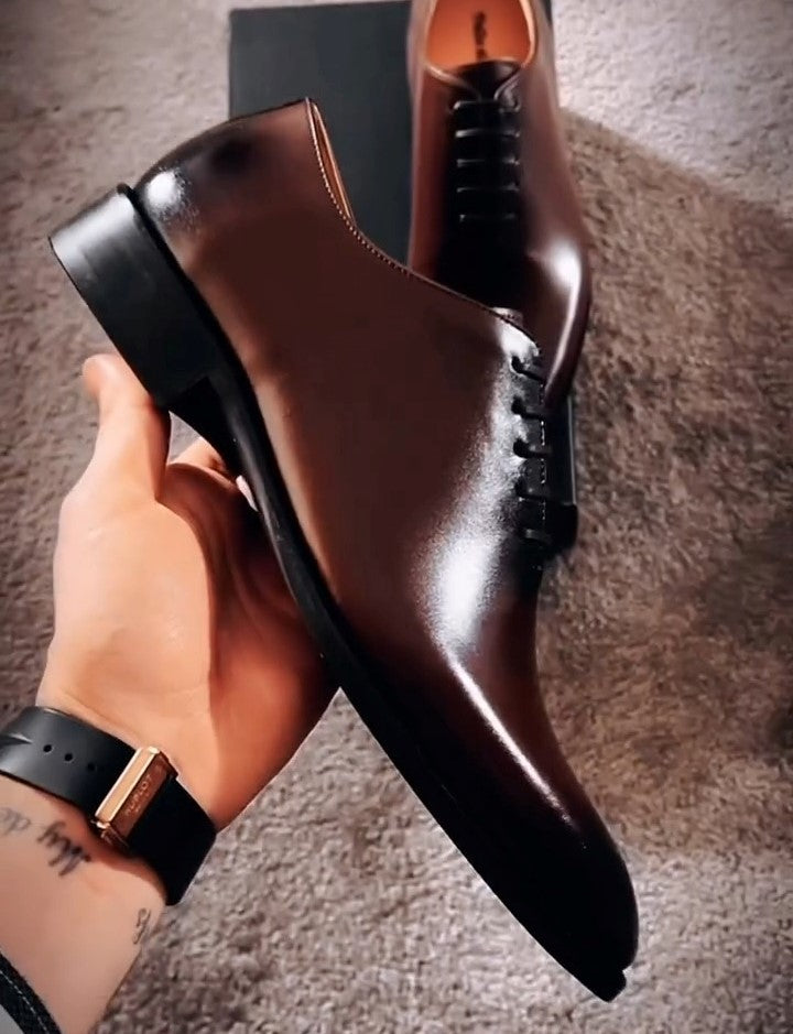 Genuine Leather Dark Brown Oxford Shoes