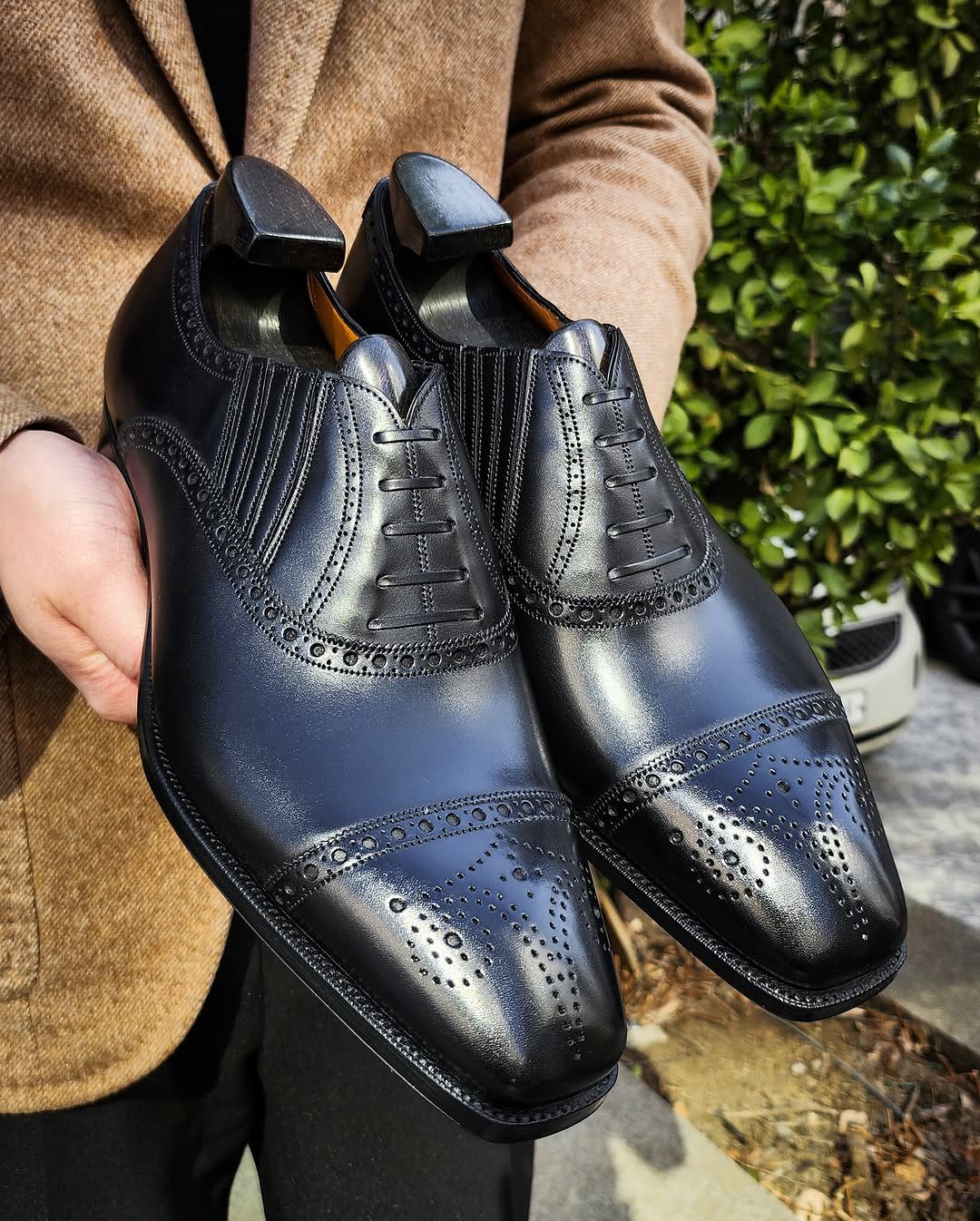 Men's Black Calfskin Oxford Shoes