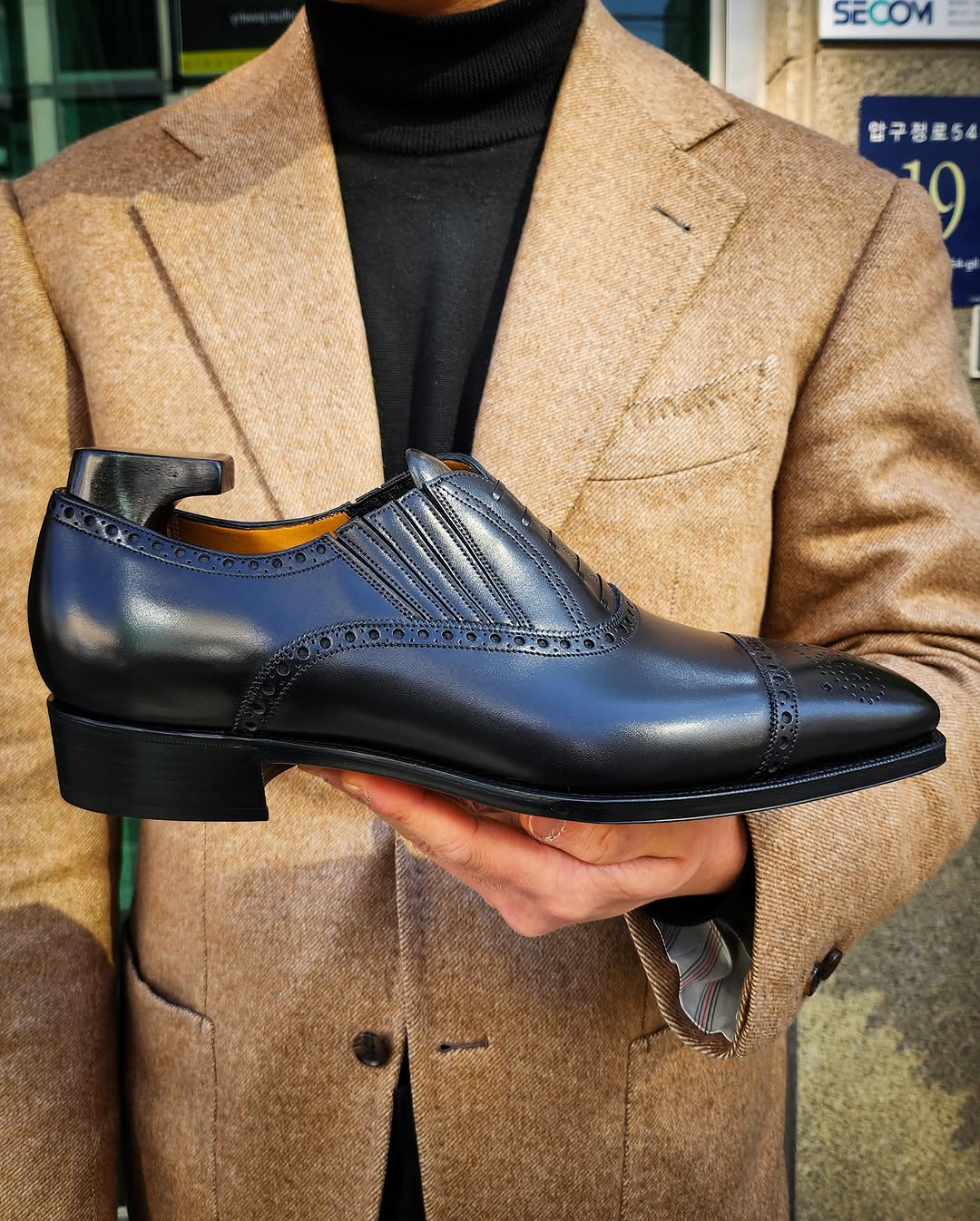 Men's Black Calfskin Oxford Shoes