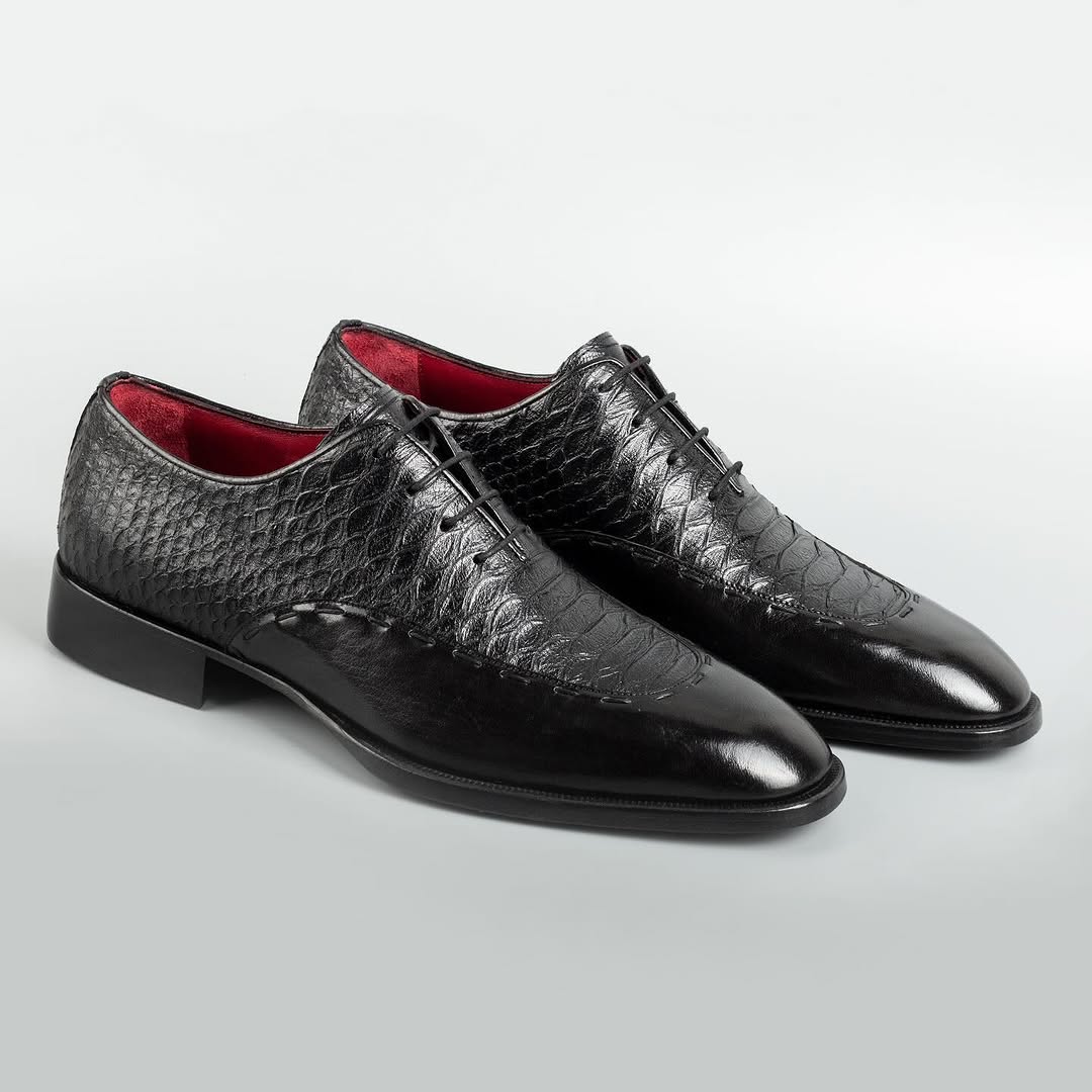 Men's Classic Black Crocodile Leather Shoes