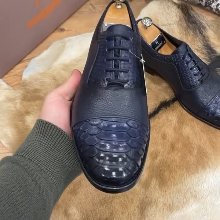 Genuine Python Leather Men's Handmade Leather Shoes