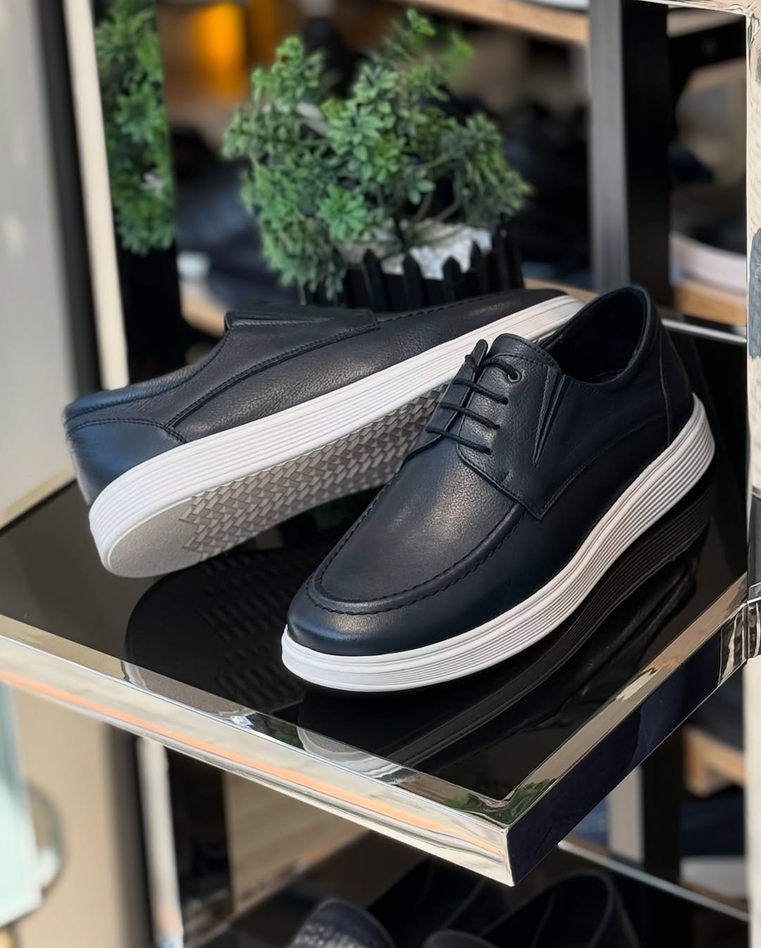 Black Leather Sneakers