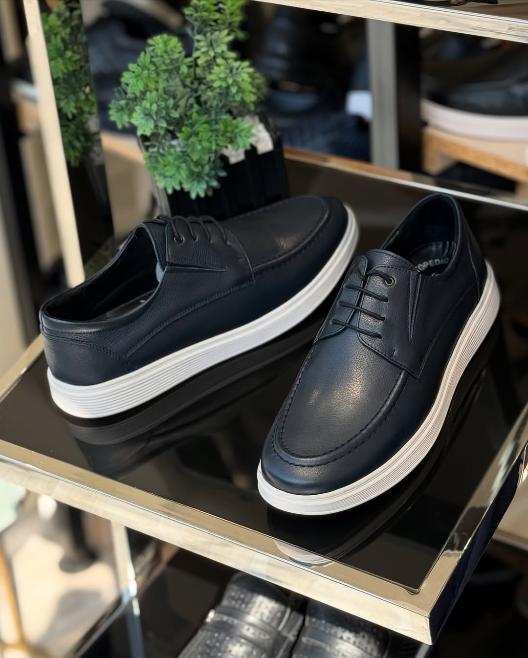 Black Leather Sneakers
