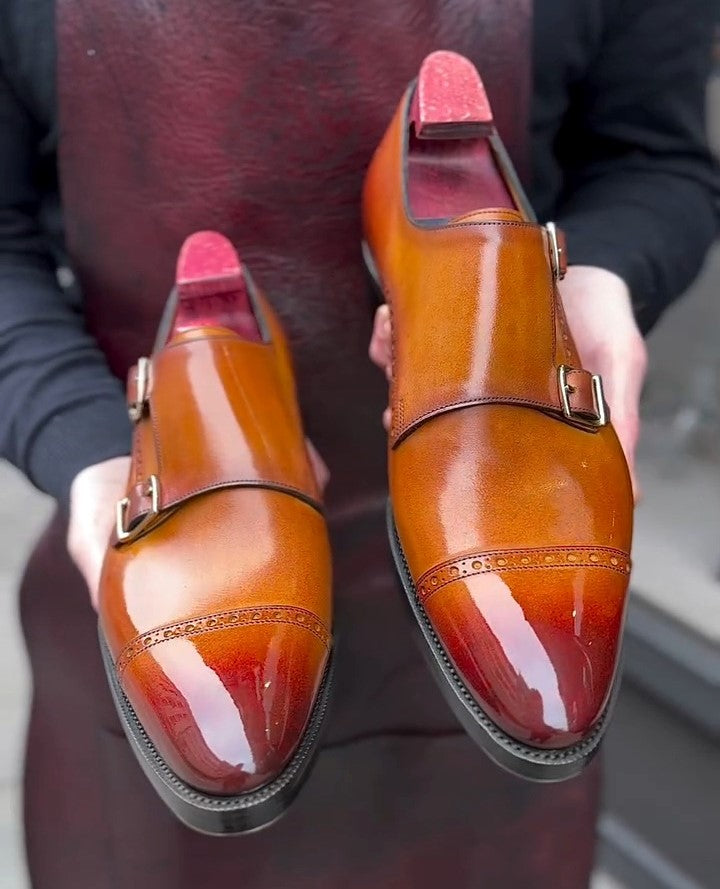 Double Buckle Monk Shoes