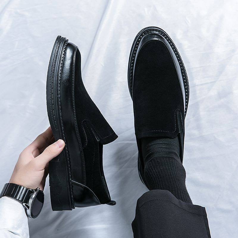Men's Black Suede Double Loafers