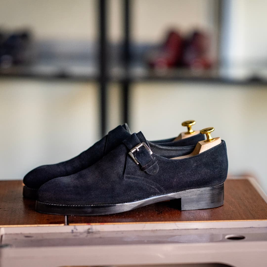 Men's Handmade Suede Monk Shoes
