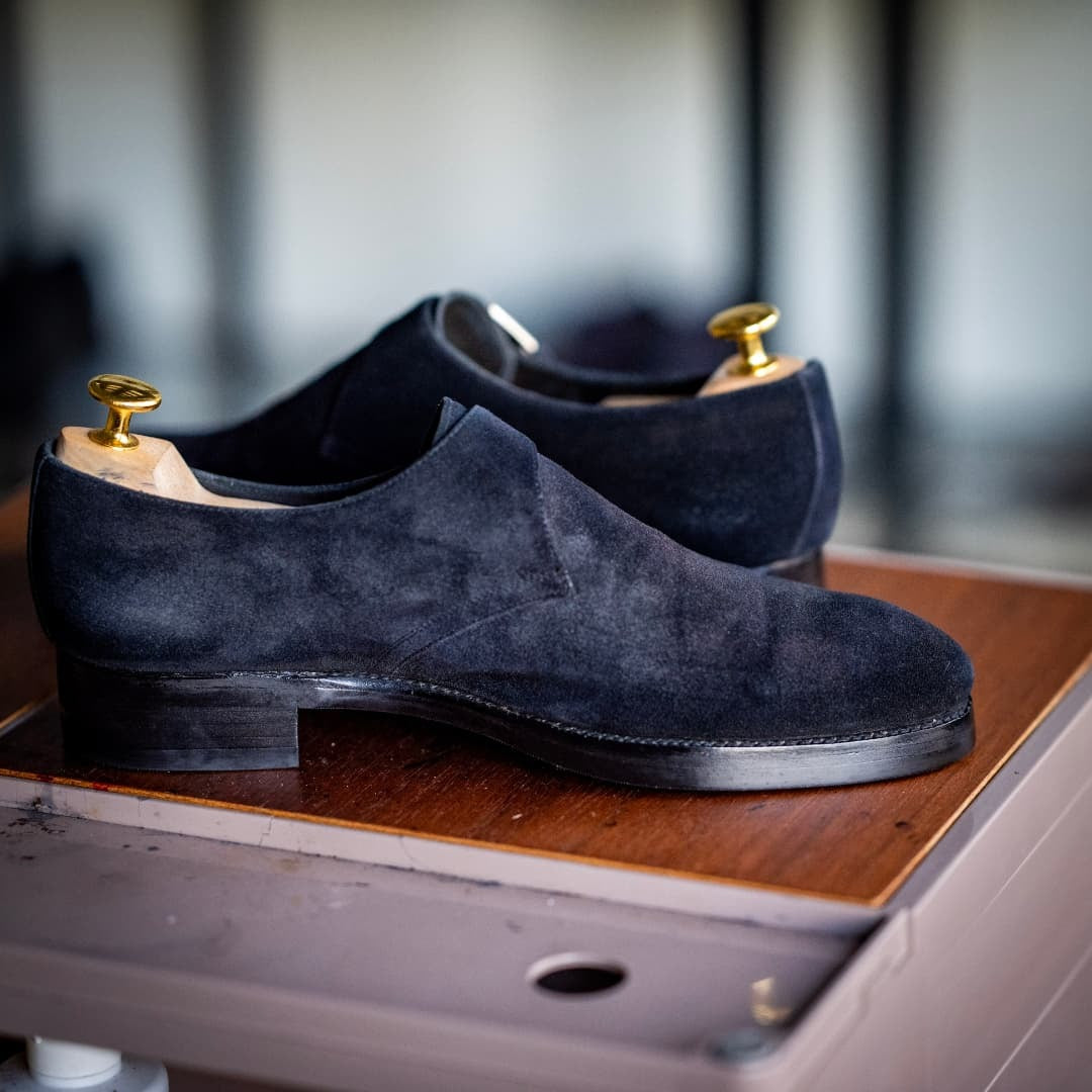 Men's Handmade Suede Monk Shoes