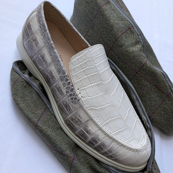 Men's Crocodile Leather Casual Loafers