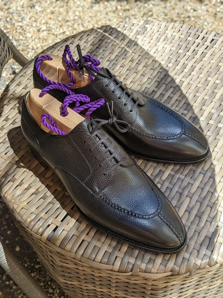 Men's Leather Shoes - Black Scotch Grain