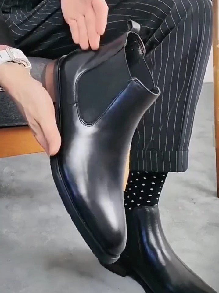 Men's Handmade Black Leather Chelsea Boots