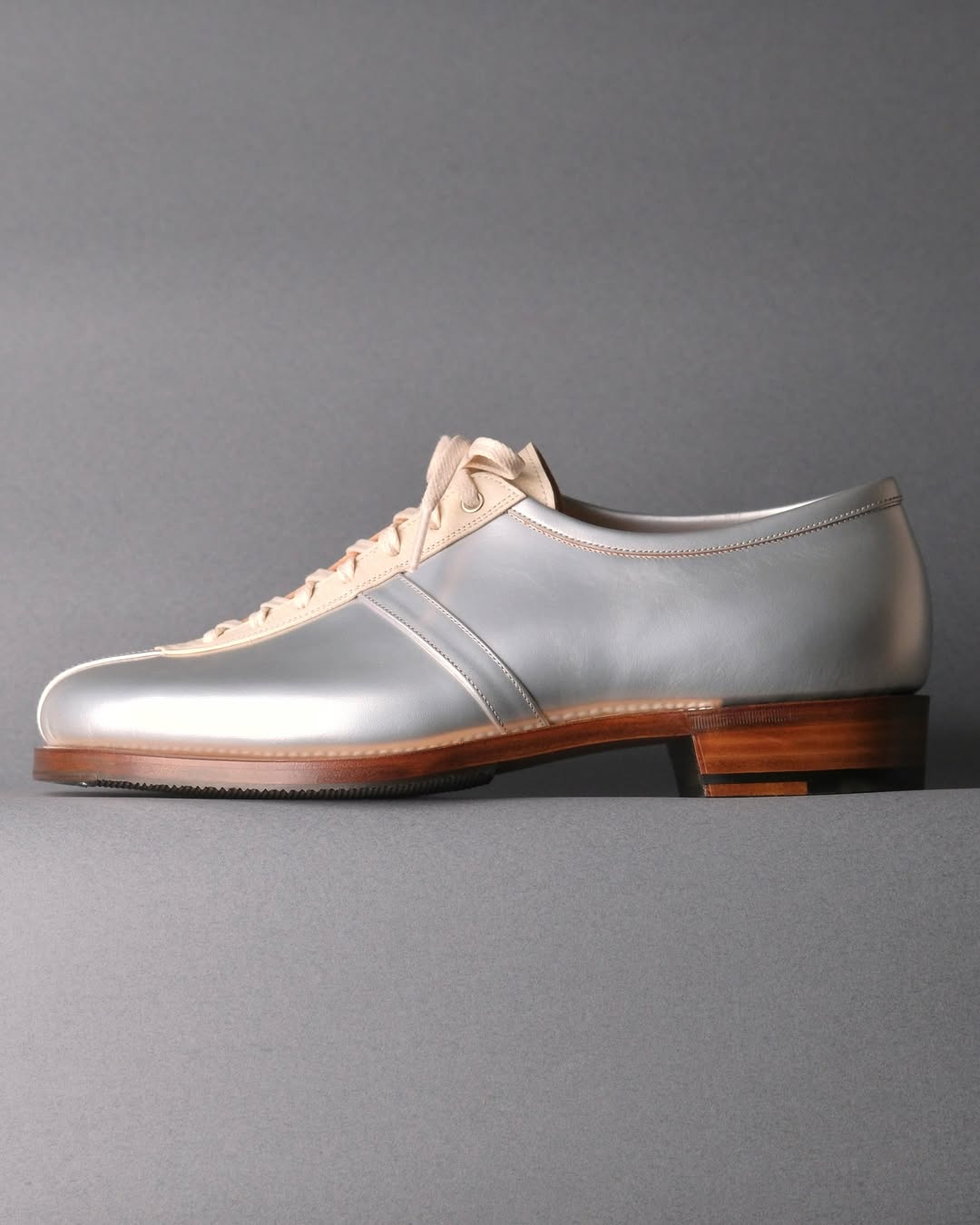 Men's Handmade Silver&White Goat Shoes