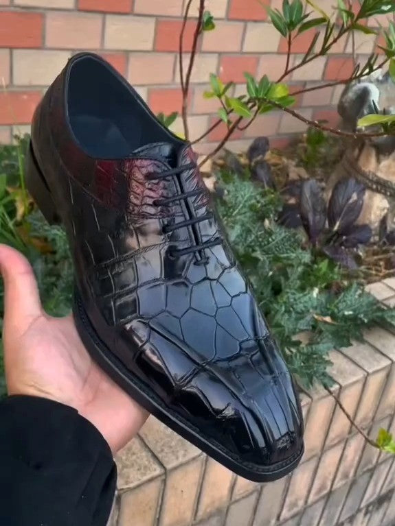 Men's Crocodile Pattern Oxford Shoes
