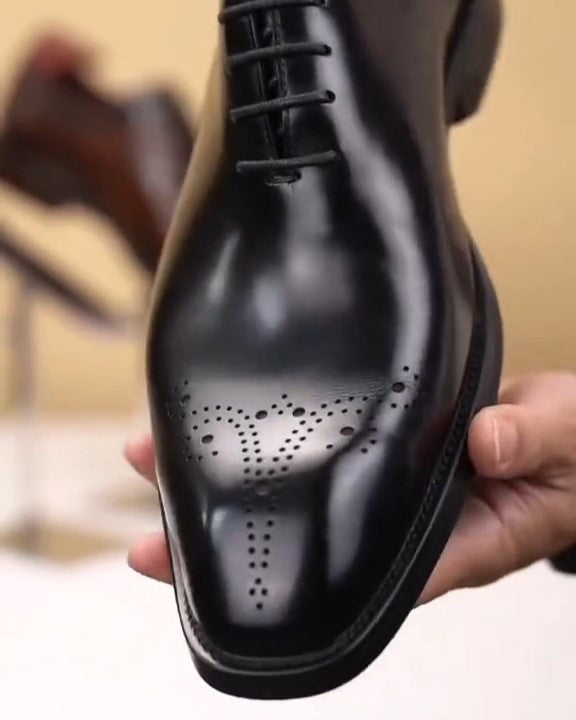 Men's Handmade Classic Black Leather Shoes