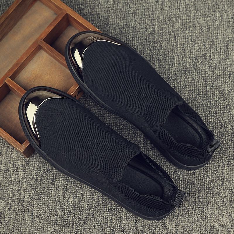 Black Simple Elastic Casual Shoes