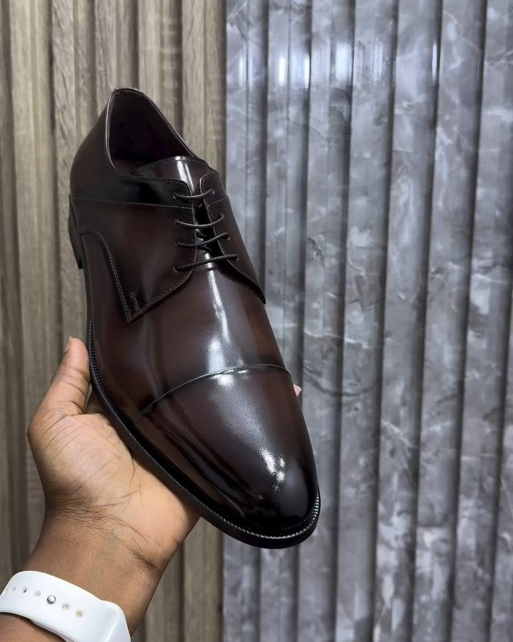 Men's Brown Leather Derby Shoes