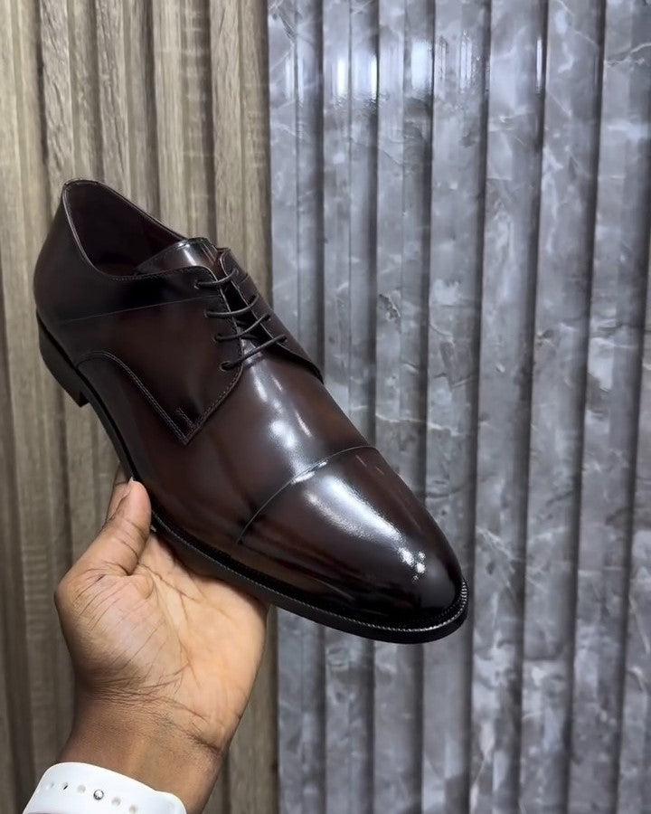 Men's Brown Leather Derby Shoes