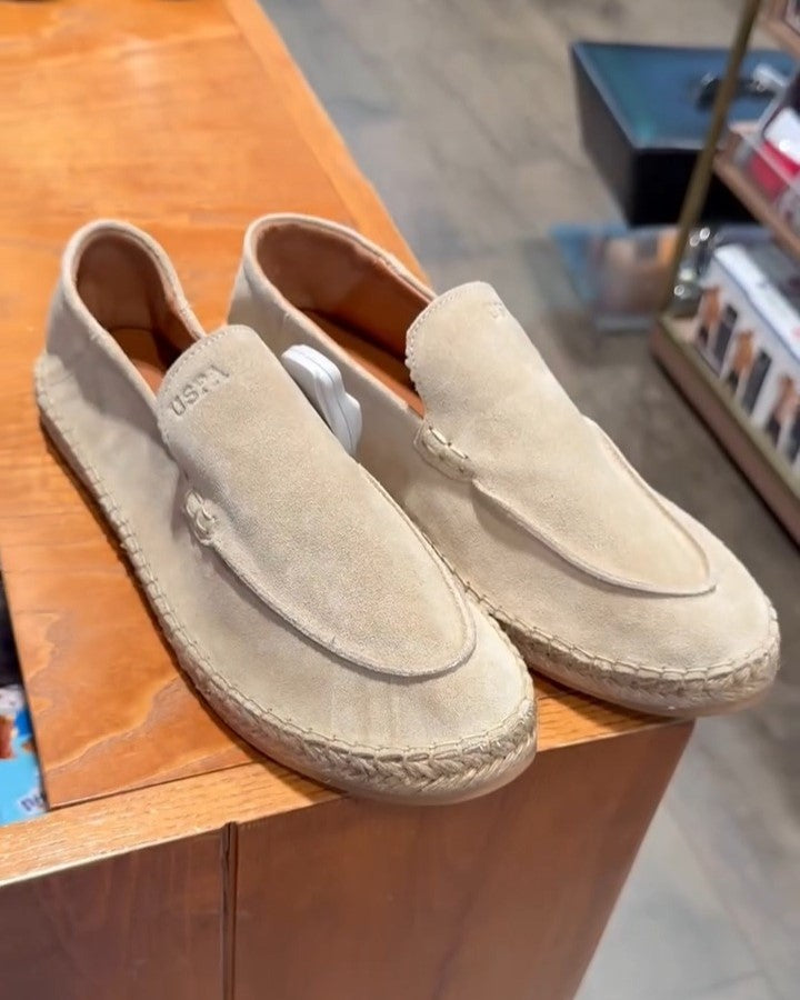 Khaki Handmade Twist Casual Shoes
