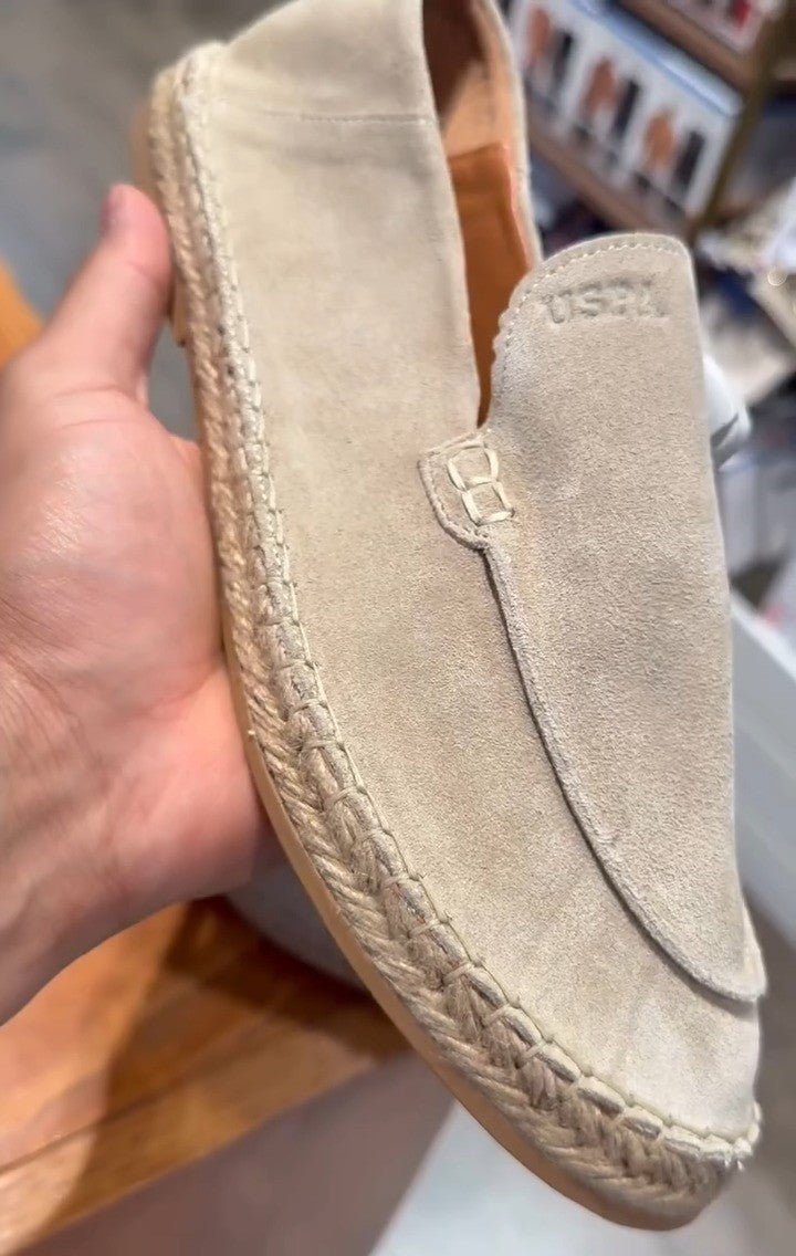 Khaki Handmade Twist Casual Shoes
