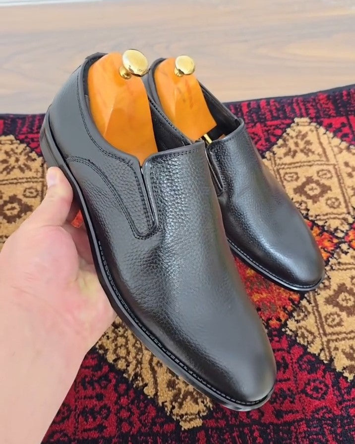 Men's Genuine Black Handmade Leather Shoes
