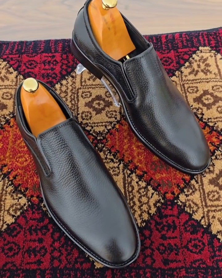 Men's Genuine Black Handmade Leather Shoes