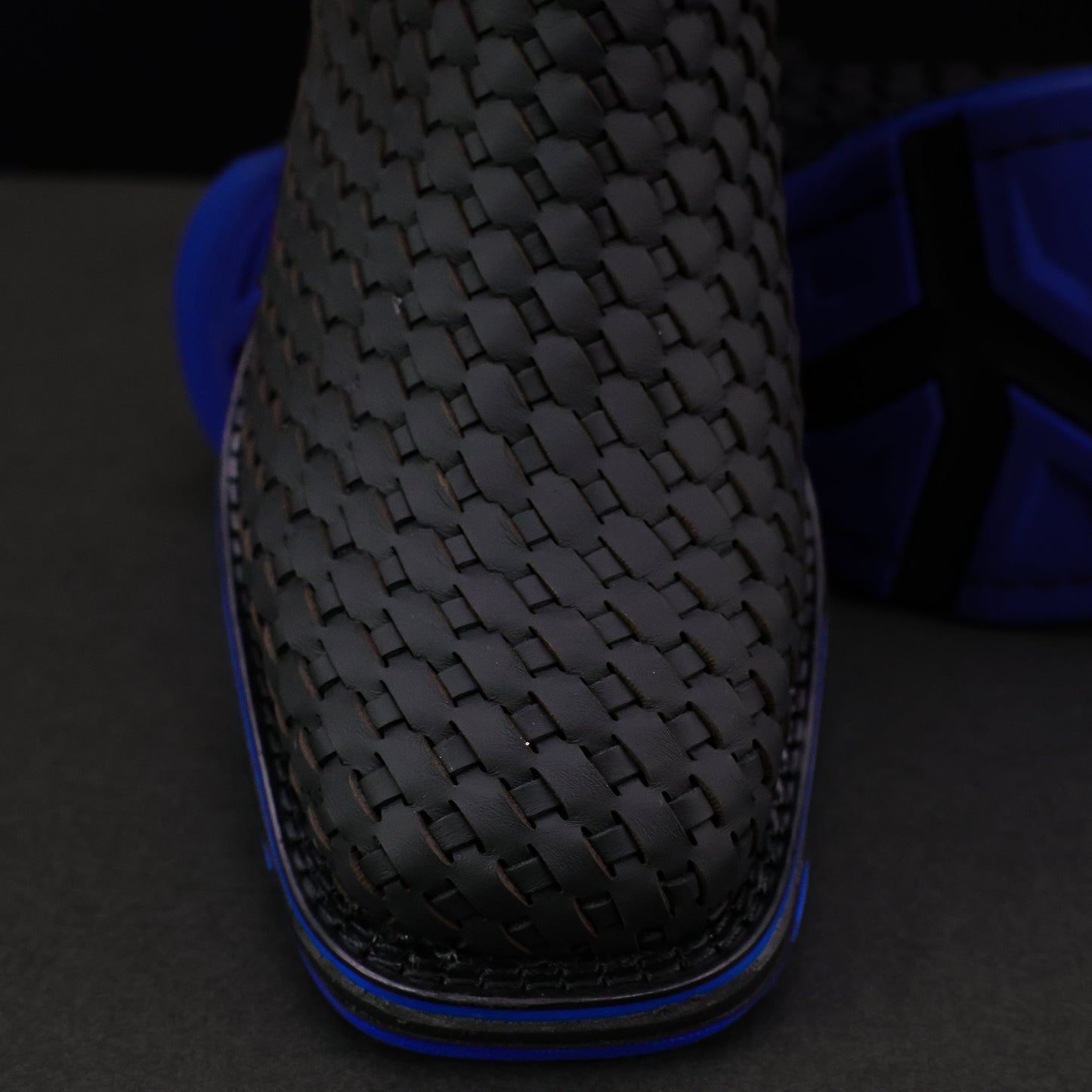 Black Basketweave Leather Botin - Lightweight Soles Square Toe
