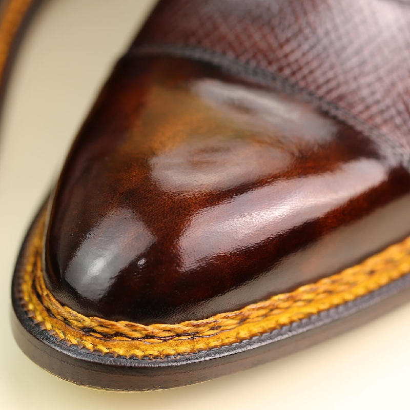 Hand Stitched Classic Burgundy Oxfords