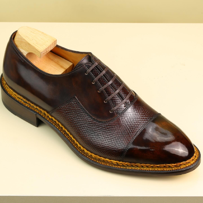 Hand Stitched Classic Burgundy Oxfords