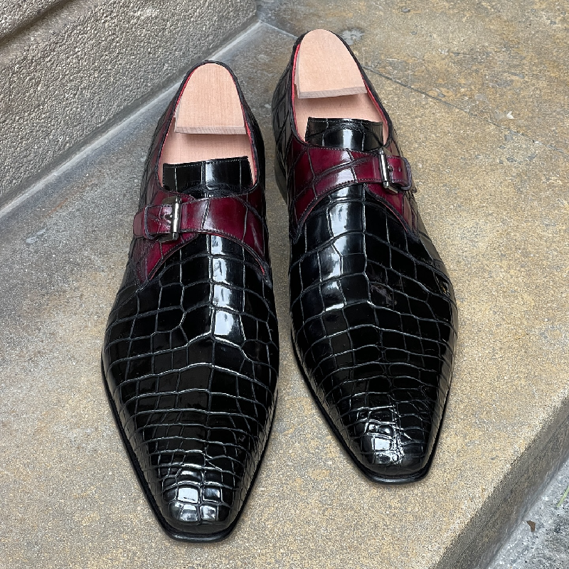 Handmade Crocodile Skin Dress Leather Shoes