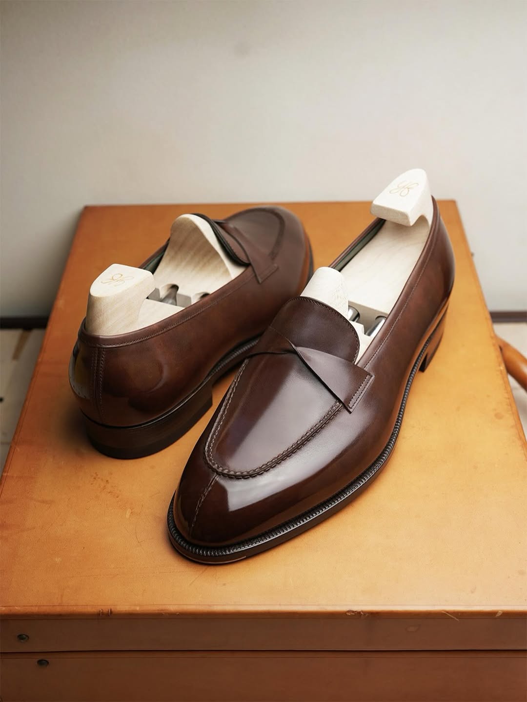 Brown Leather Butterfly Loafer