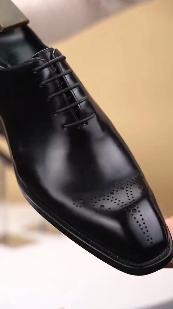 Men's Handmade Classic Black Leather Shoes