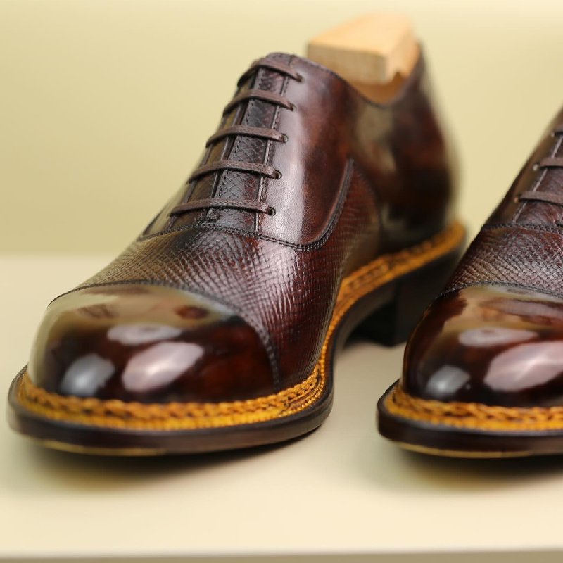 Hand Stitched Classic Burgundy Oxfords