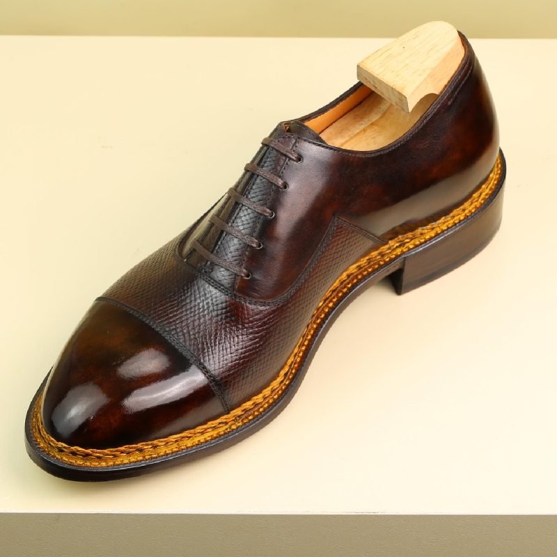 Hand Stitched Classic Burgundy Oxfords