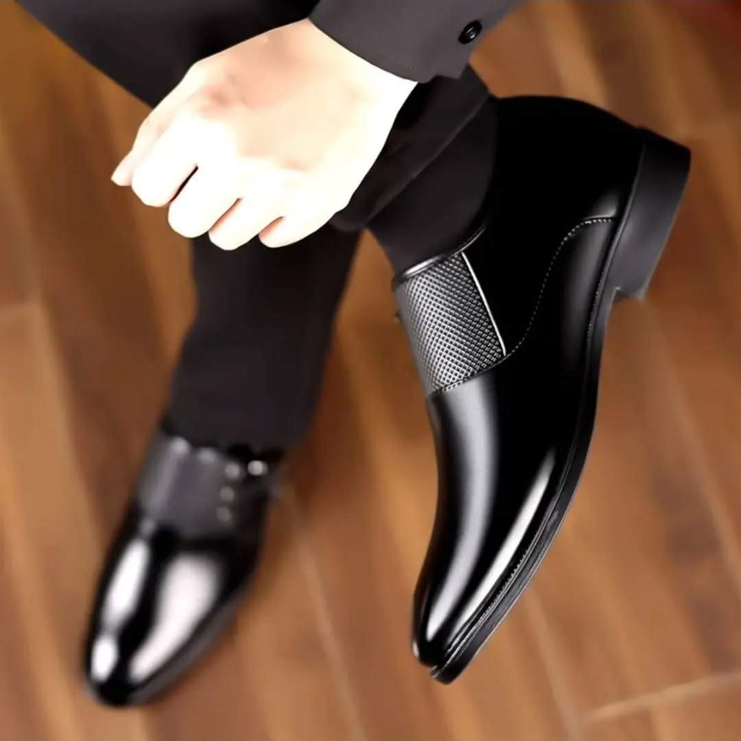 Men's Side Lace Up Fashionable Leather Shoes
