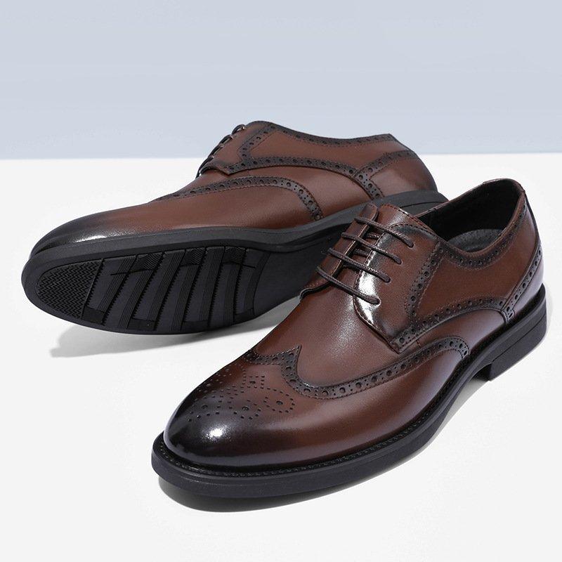 Men's Brogue Engraved Leather Shoes