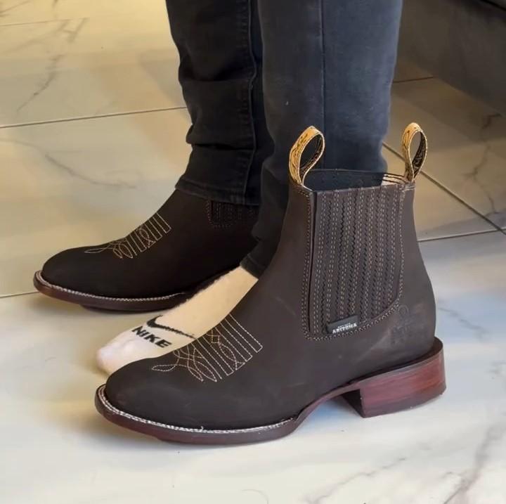 Men's Ankle Square Toe Cowboy Boots